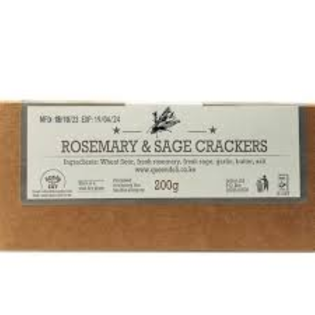 QUEEN DELI ROSEMARY N SAGE CRACKERS 200G